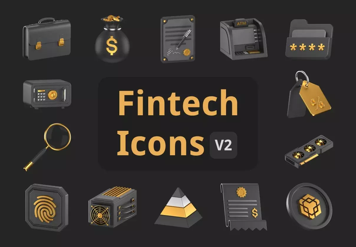 Fintech 3D Icons Pack Vol. 2