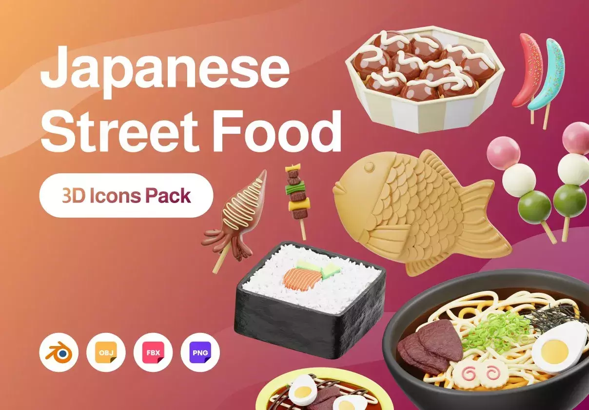 Japanese Street Food 3D Icon