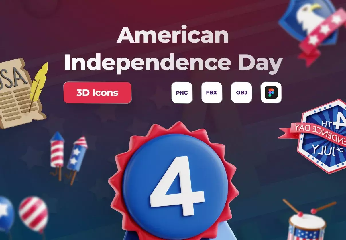 3D American Independence Day