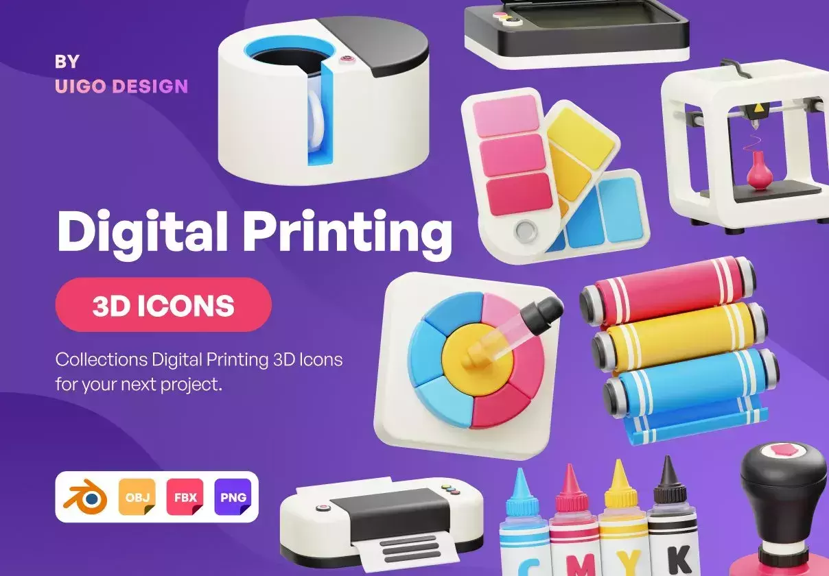 Digital Printing 3D Icon