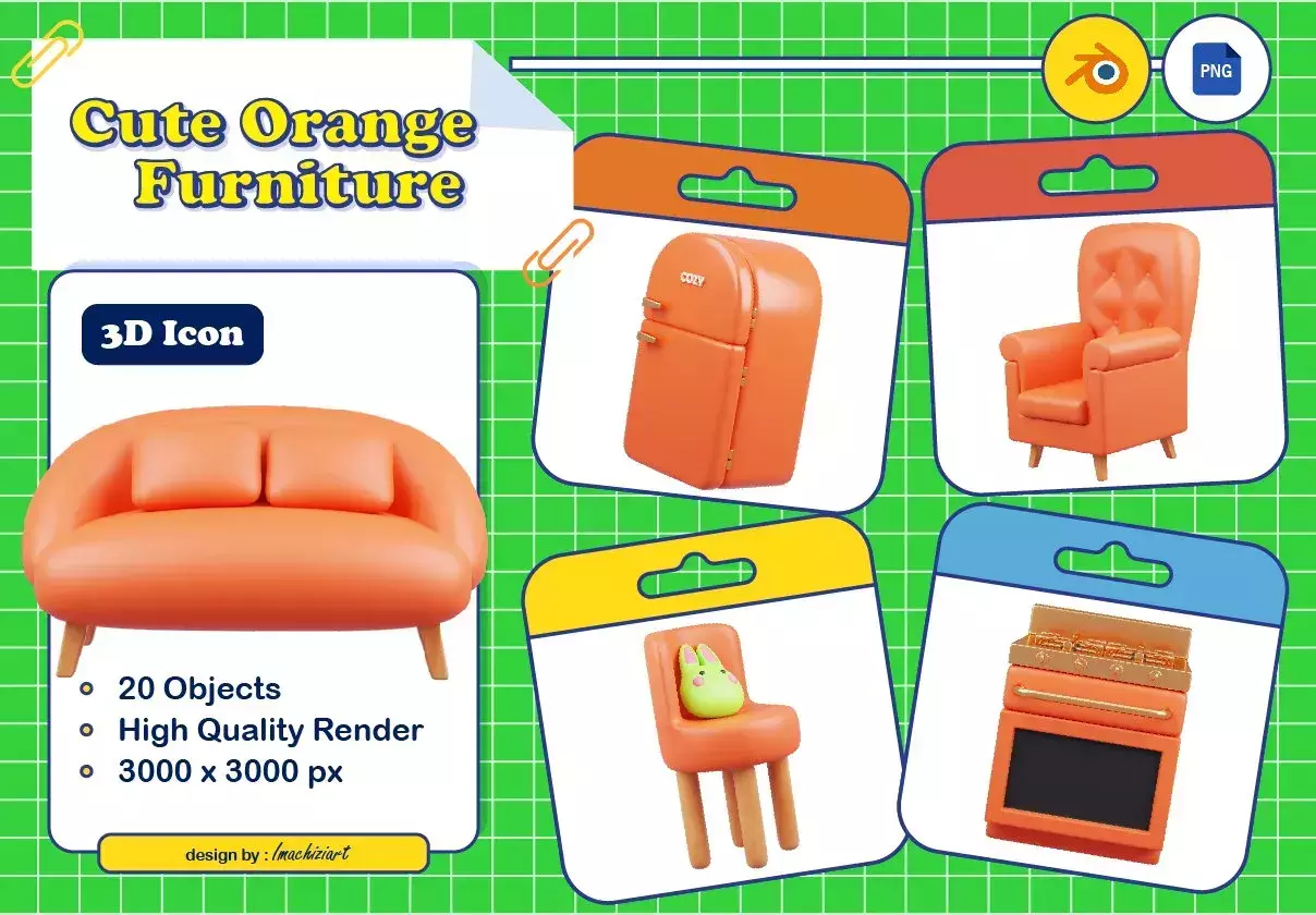 Cute Orange Furniture