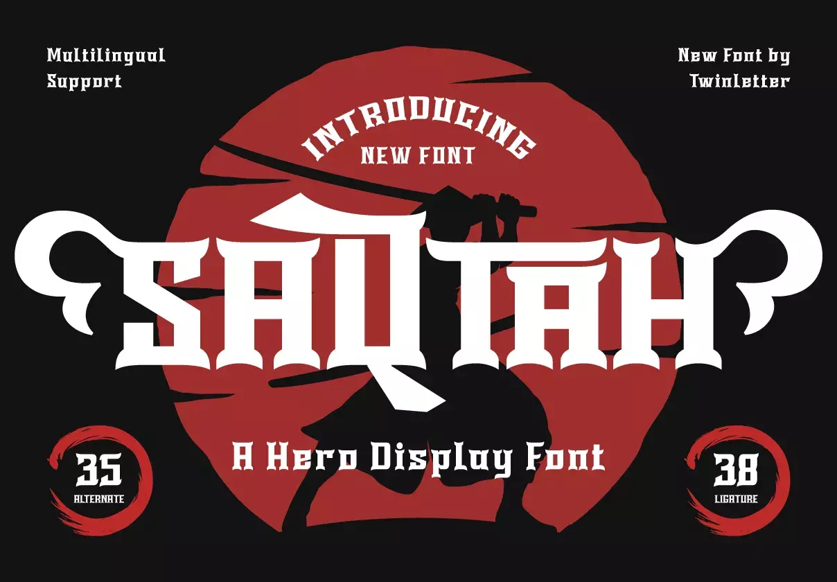 SAQTAH | Display Hero Font