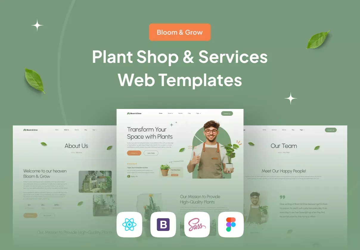 Bloom & Grow - Plant Shop and Service Web Tempates