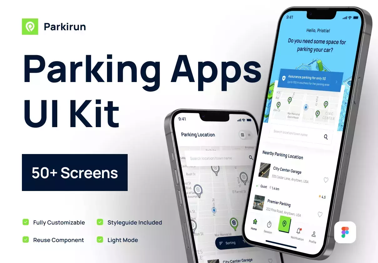 Parkirun - Parking Mobile Apps UI Kit