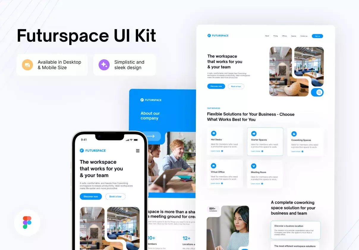 Futurspace - Coworking Space Landing Page UI Kit