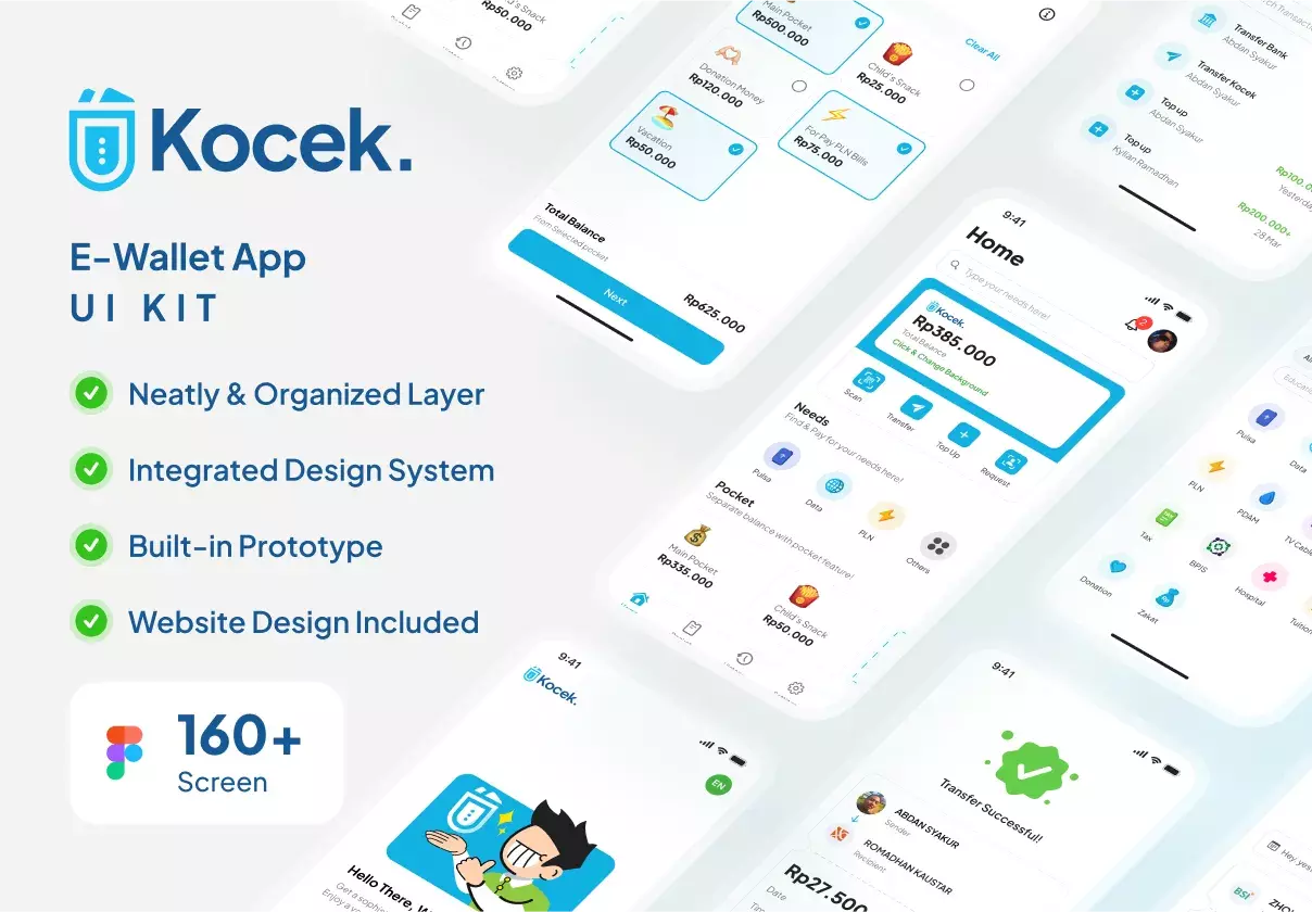 Kocek - E Wallet App UI Kit