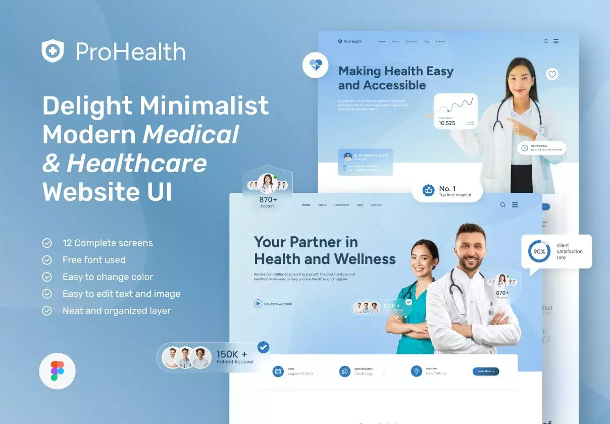 ProHealth - Medical & Healthcare Website Design Figma Template