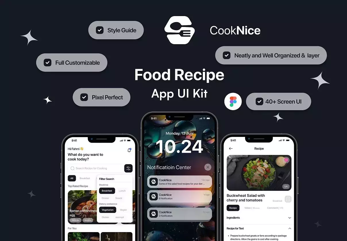 Food Recipe - CookNice Mobile App iOS UI Kit