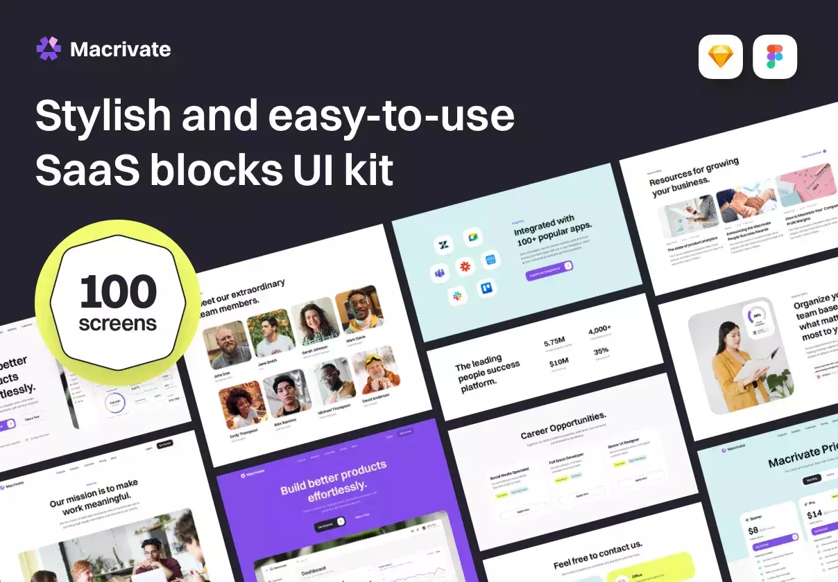 Macrivate - SaaS Blocks UI Kit