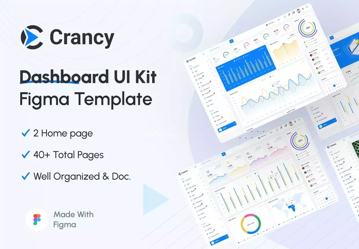 Crancy - Admin Dashboard Figma UI Kits Template