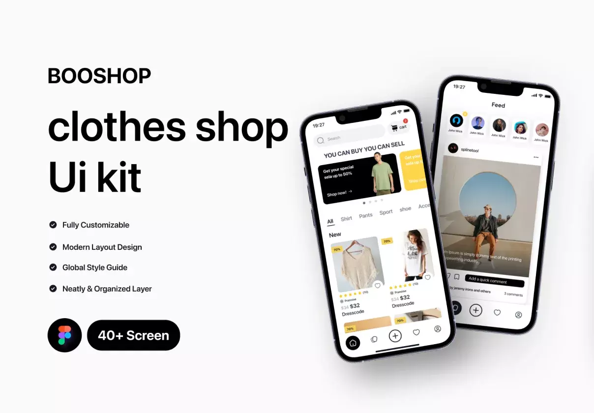 Booshop-clothes shop Ui kit