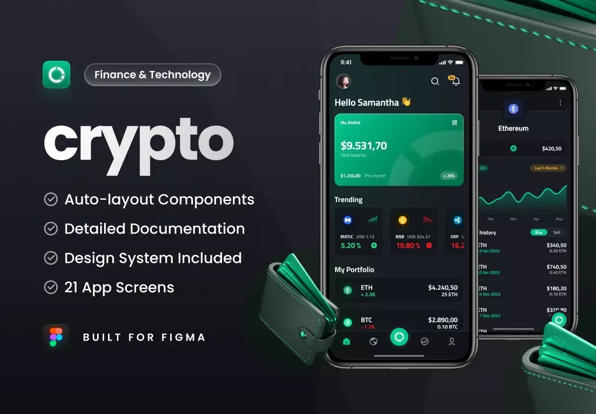 Crypto - Wallet App UI Kit