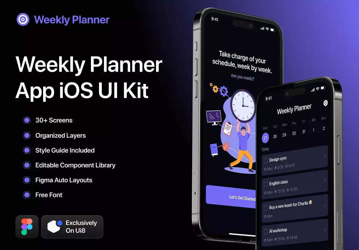 Weekly Planner App UI Kit