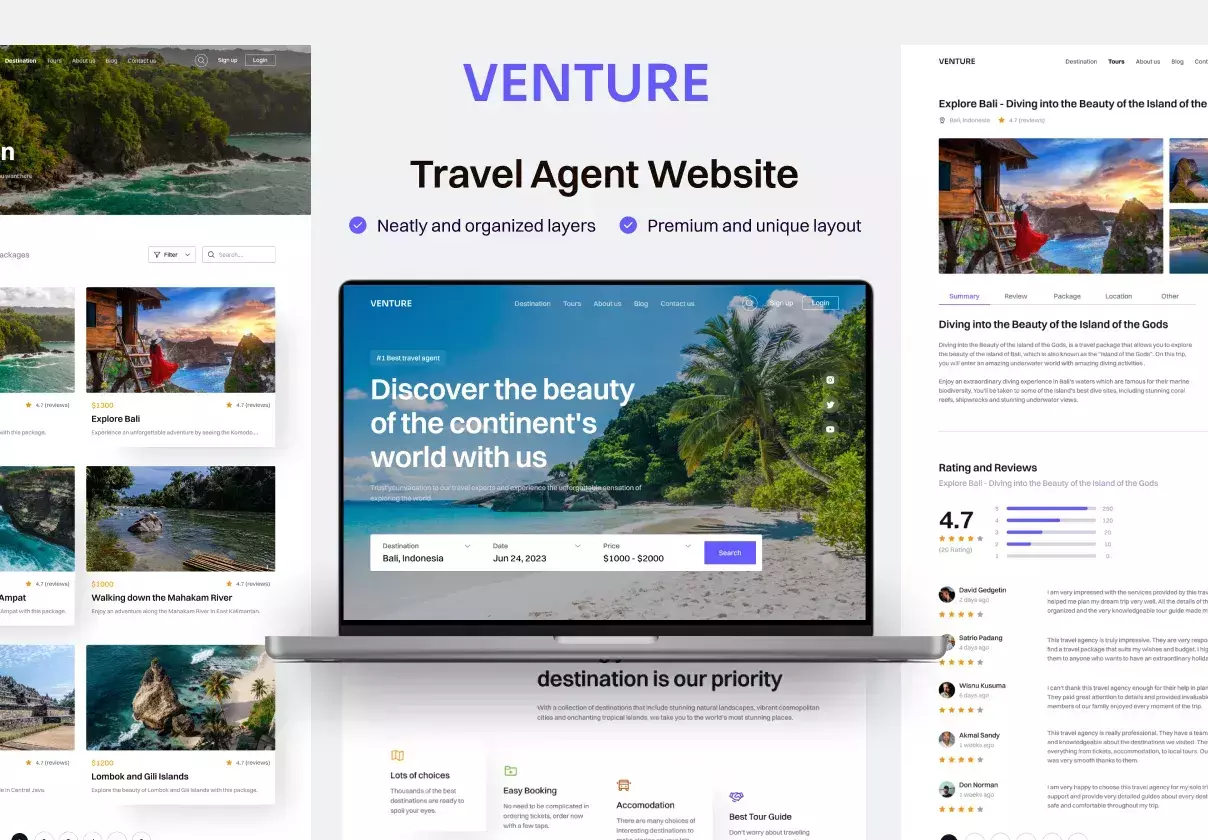 Venture - Travel Agent Website