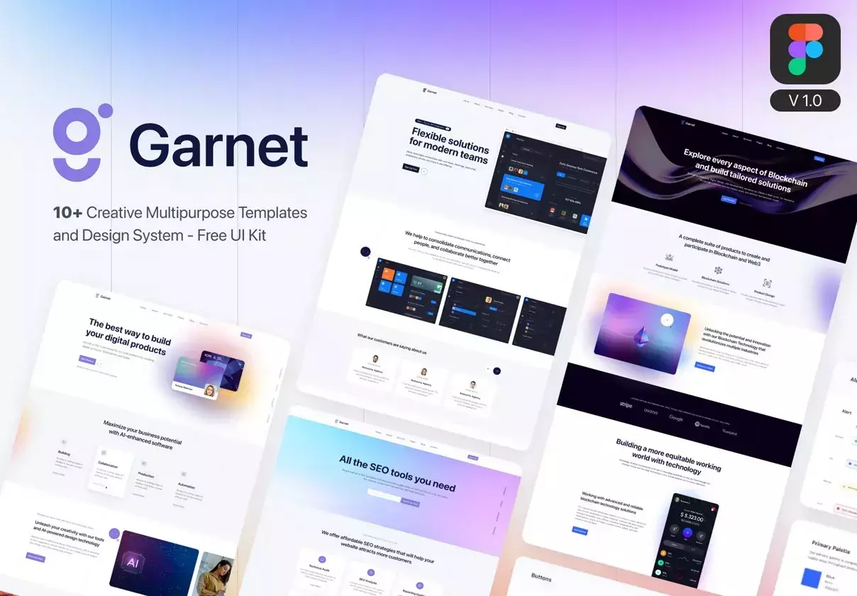 Garnet - Creative Figma Template and UI Kit V1.0