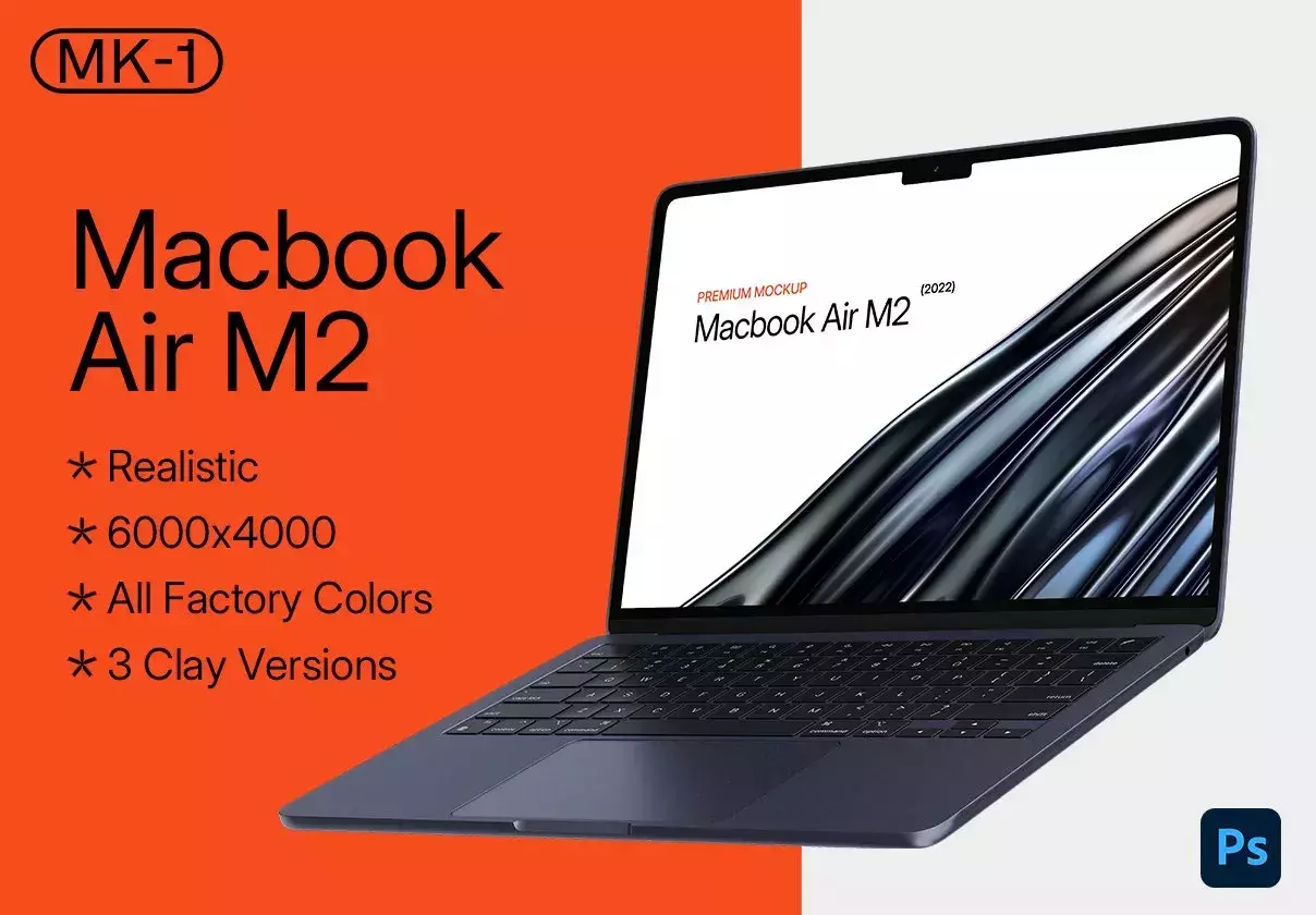 8 Realistic Macbook Air M2 Mockups