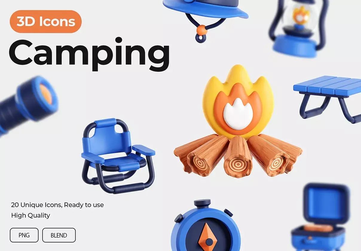 Camping 3D Icons