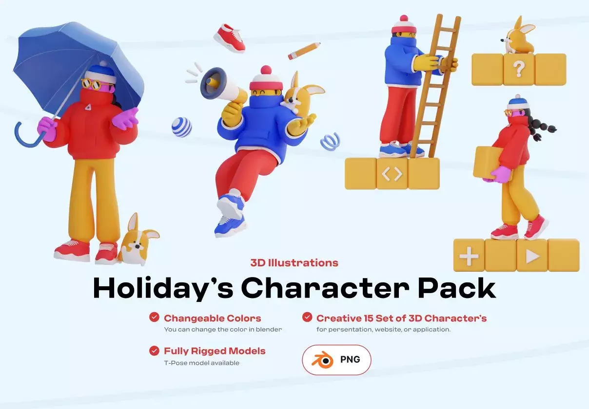 3D Holiday’s Character Pack