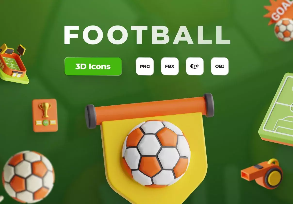 Football 3D Icon Set