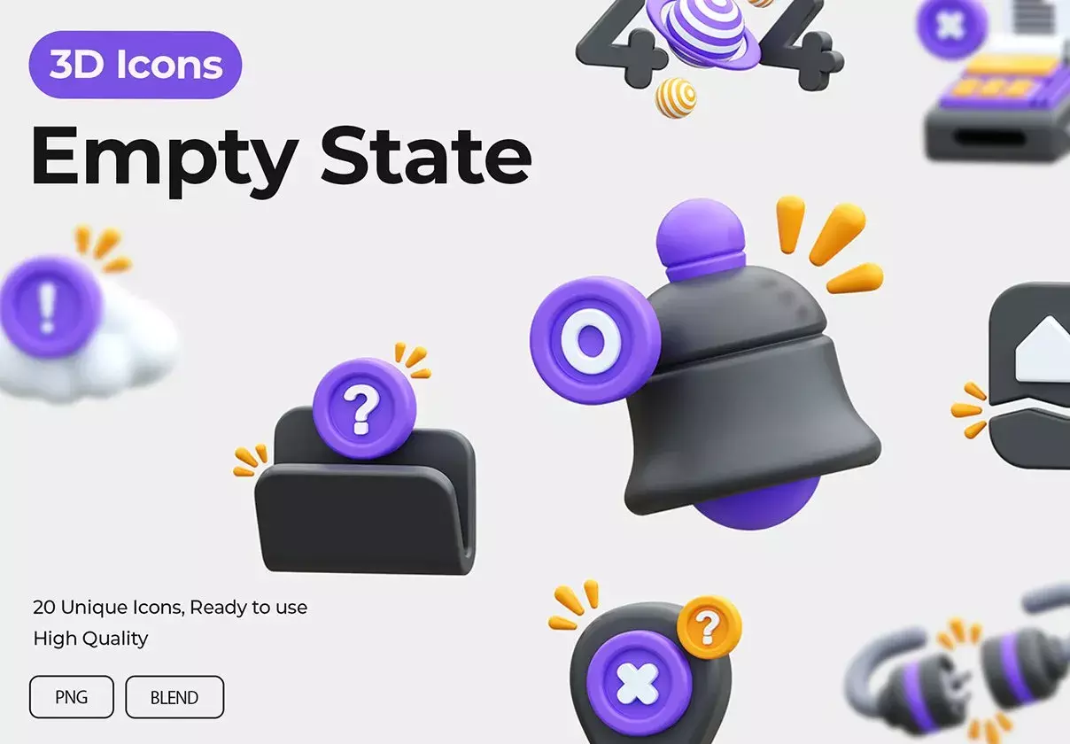 Empty State 3D Icons