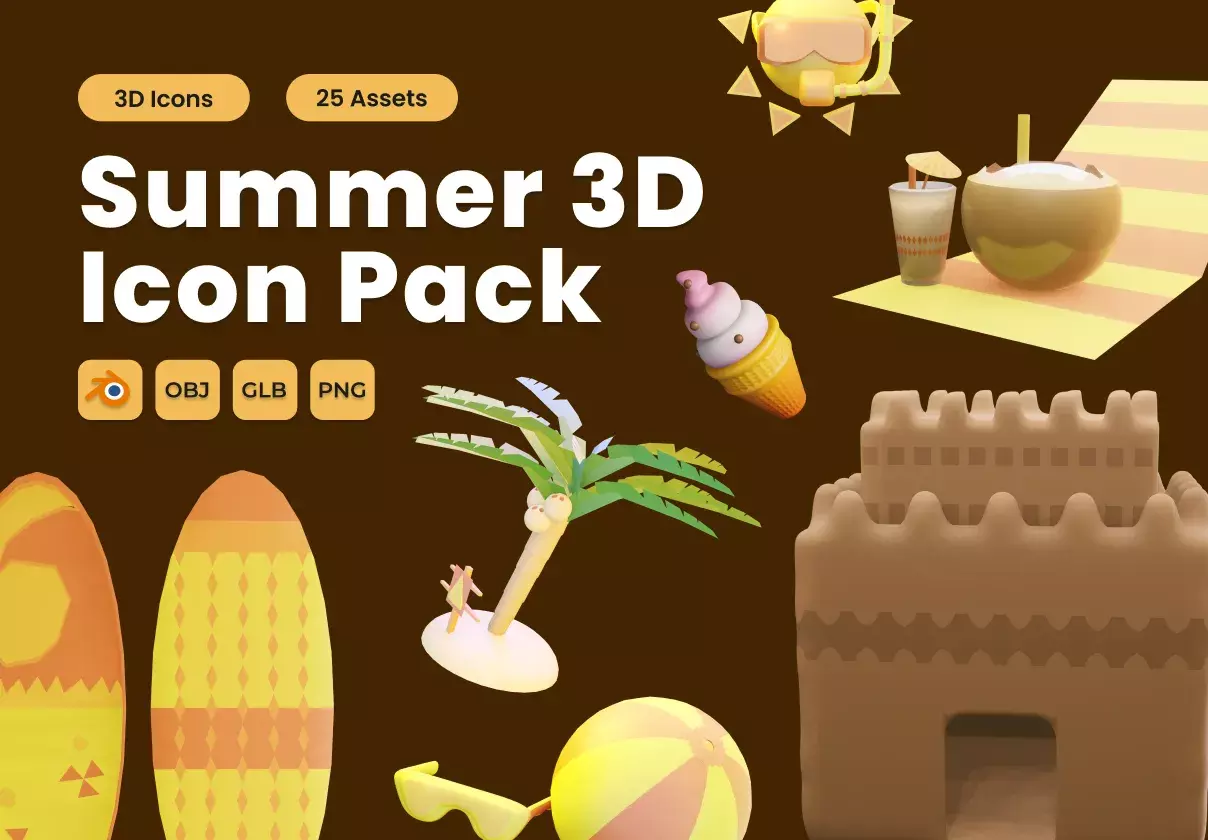 Summer 3D Icon Pack Vol 1