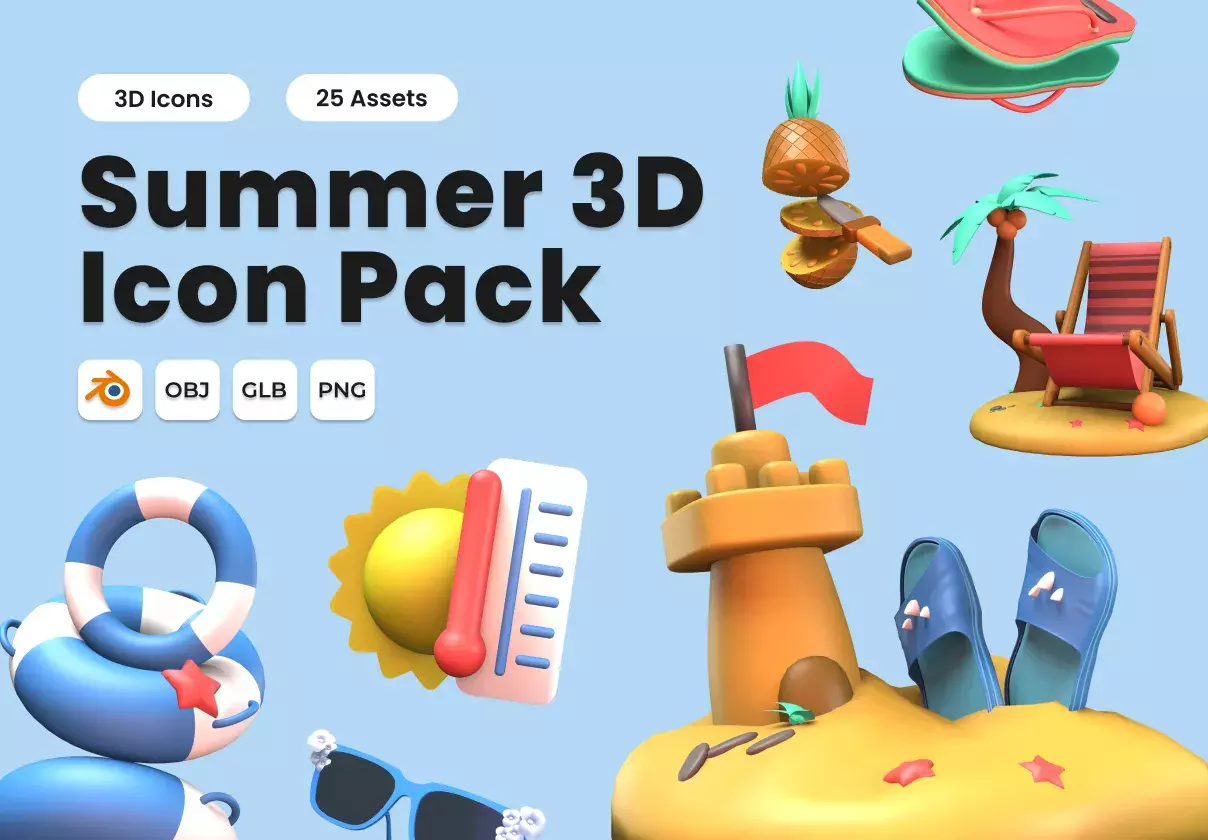 Summer 3D Icon Pack Vol 2