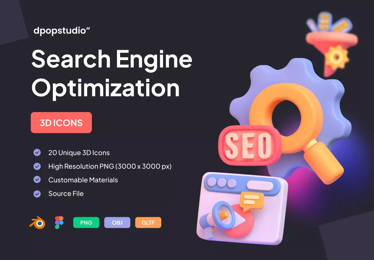 Search Engine Optimization - 3D ICONS