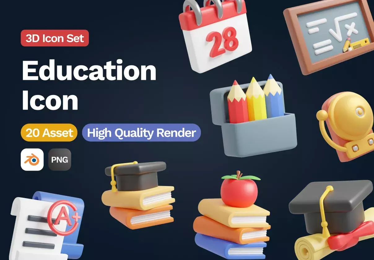 3D Education Icon