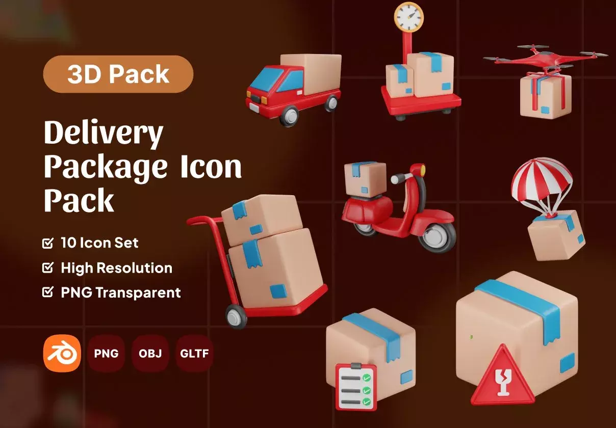 Delivery Package 3D Icon