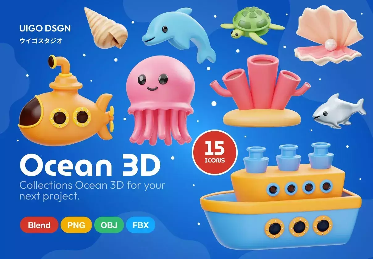 Ocean 3D Icon