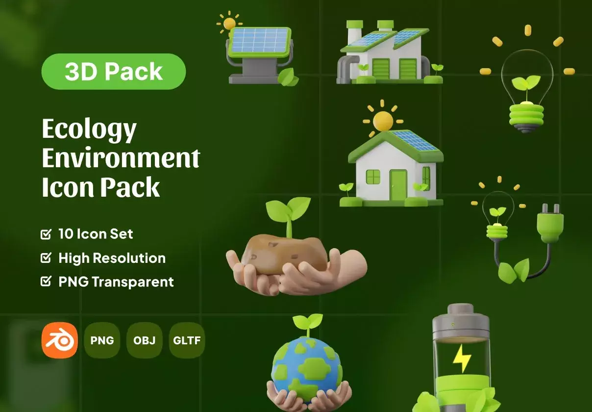 Ecology Environment 3D Icon