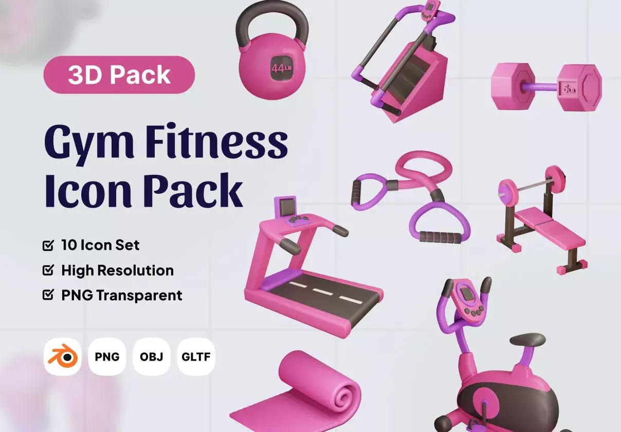 Gym Fitness 3D Icon