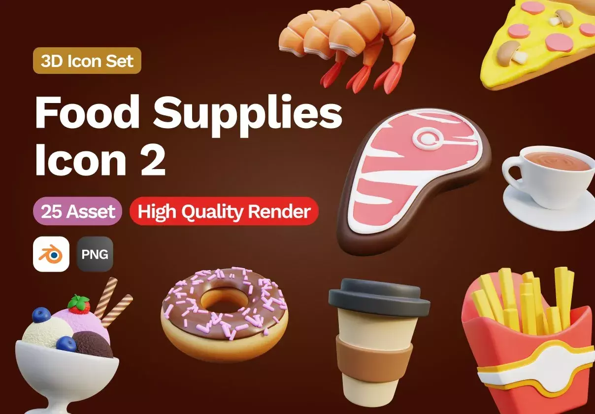 3D Food Supplies Icon 2