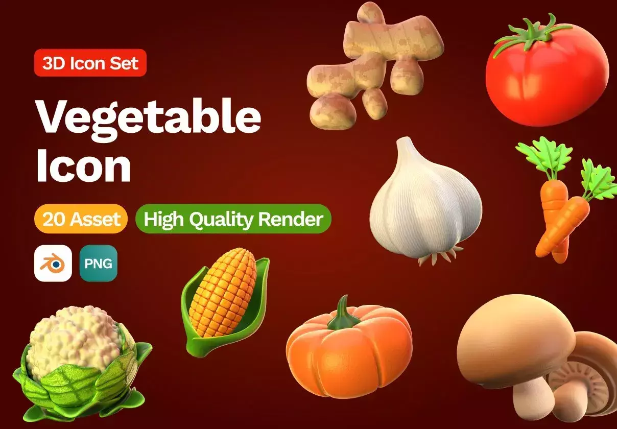 3D Vegetable Icon