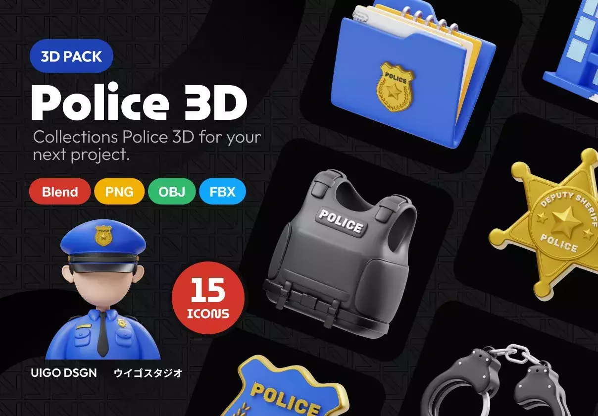 Police 3D Icon