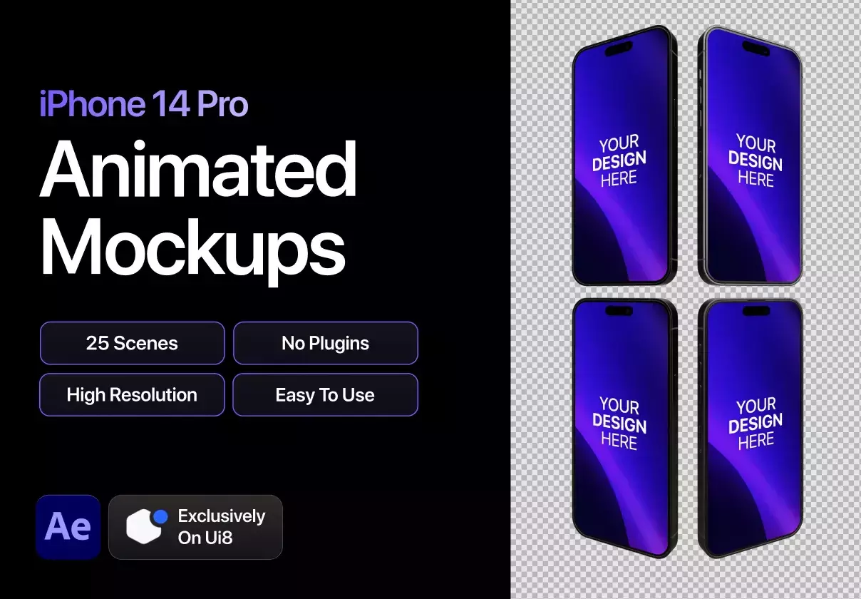 iPhone 14 Pro Animated Mockups