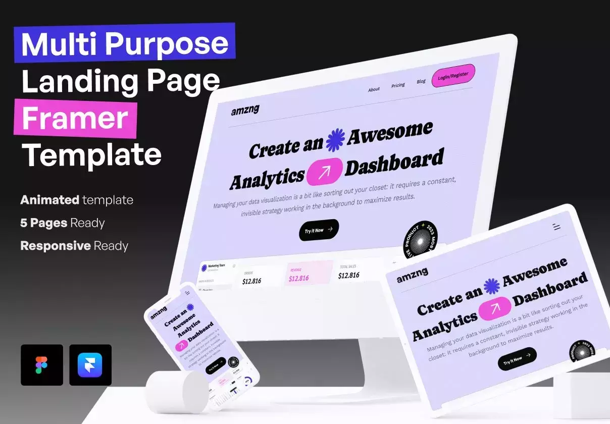 Amzng - Multi Purpose Framer Landing Page