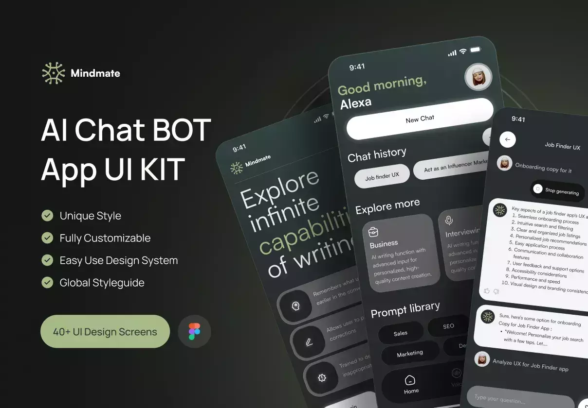 Mindmate - AI Chat BOT App UI KIT