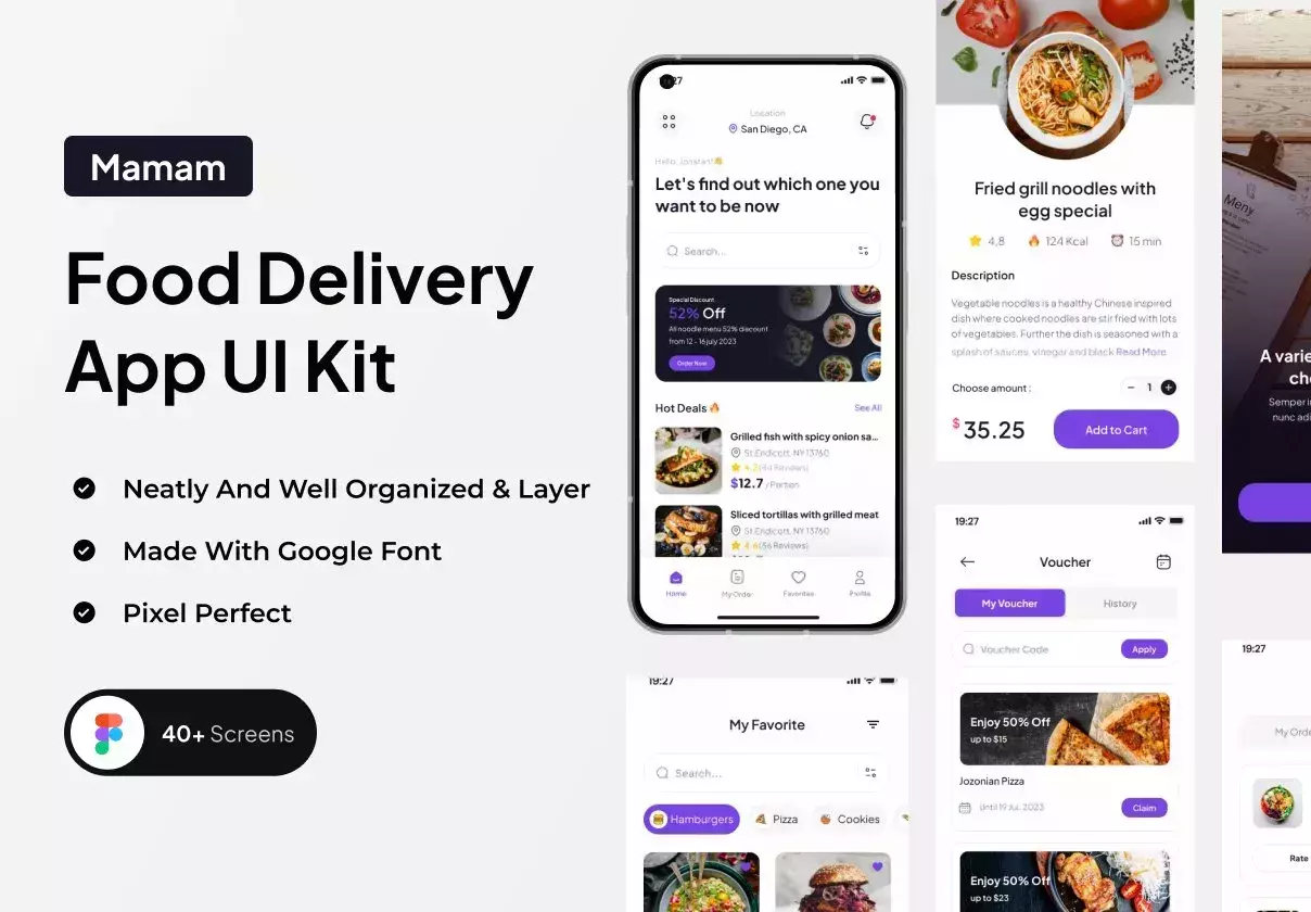 Mamam - Food Delivery App UI Kit