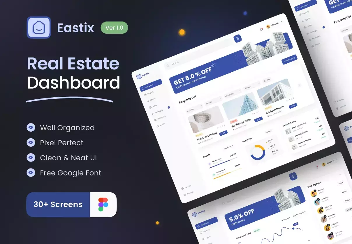 Eastix - Real Estate Dashboard UI KIT