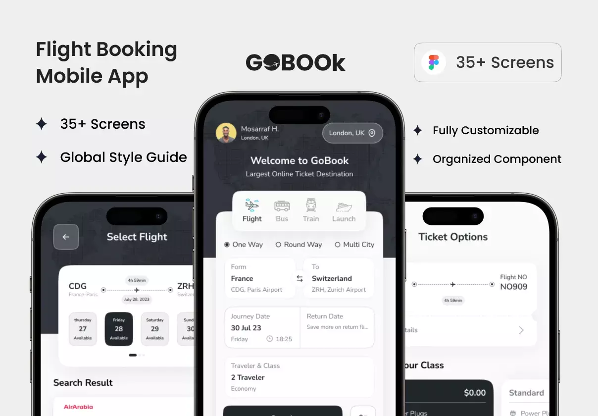 GoBook –Flight Booking UI Kit