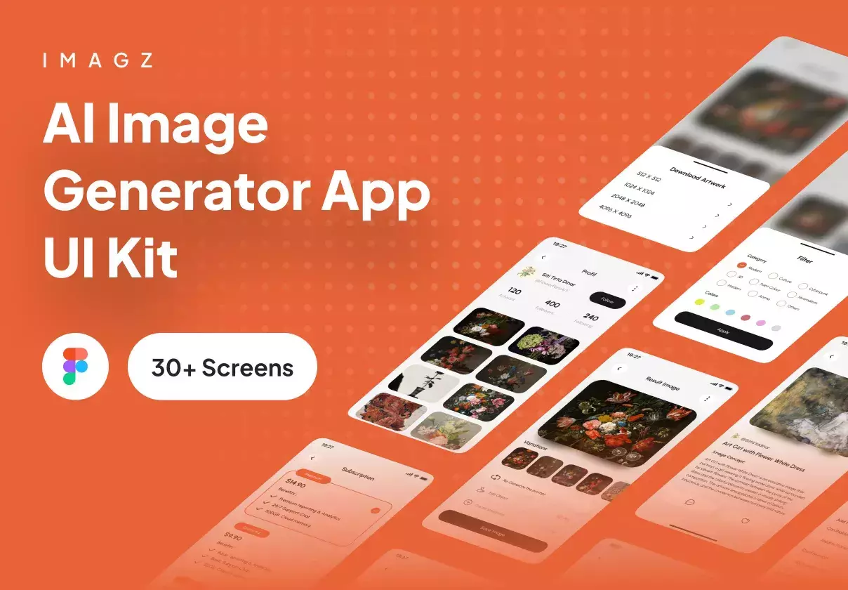 IMAGZ - AI Image Generator App UI Kit