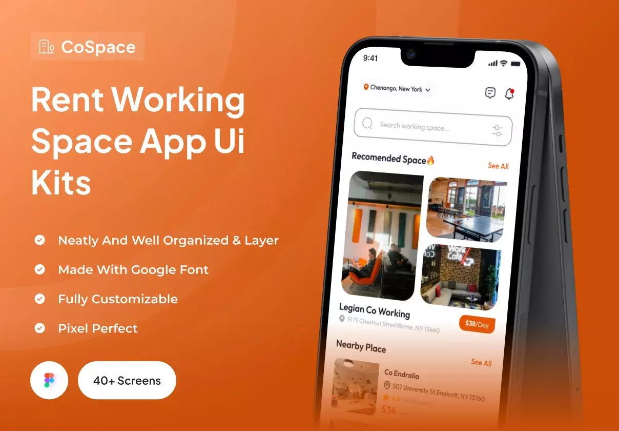 CoSpace - Rent Working Space App Ui Kits