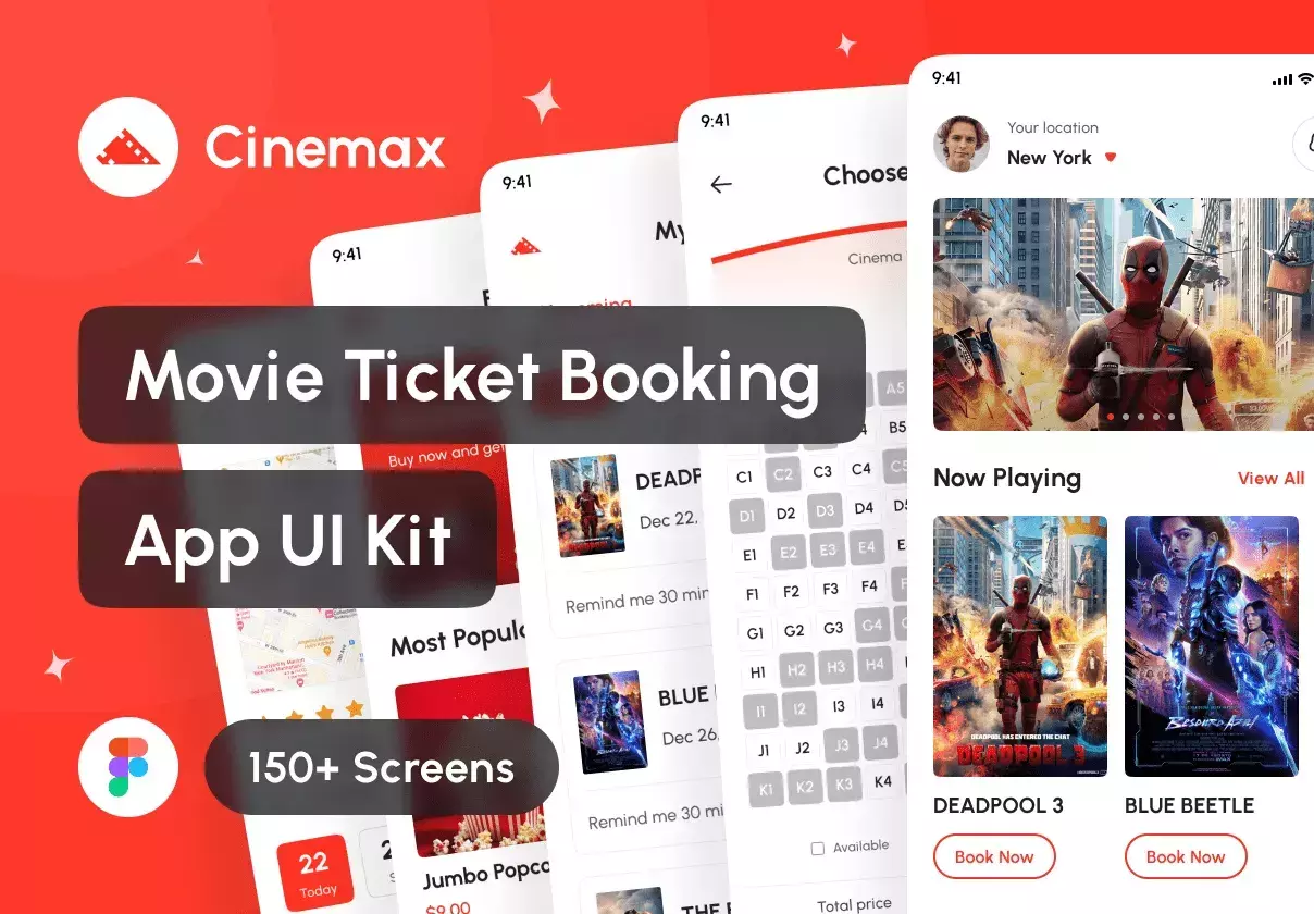 Cinemax - Movie Ticket Booking App UI Kit