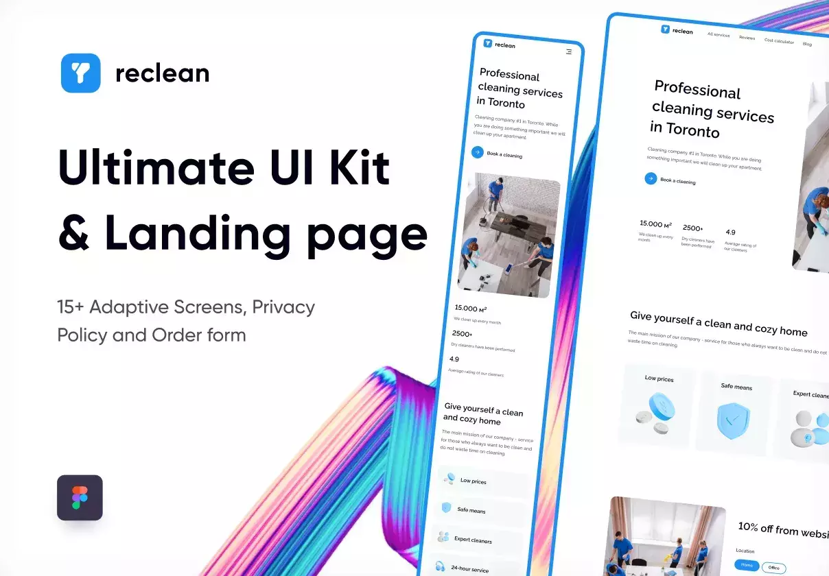 Reclean - Cleaning Landing Page & UI Kit