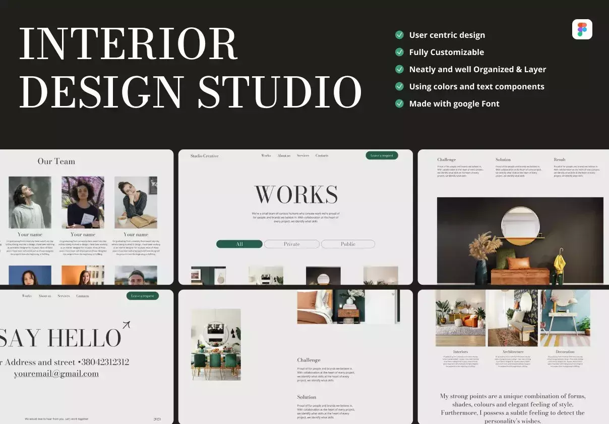 Studio Creative - Interior Design Studio Website UI Template