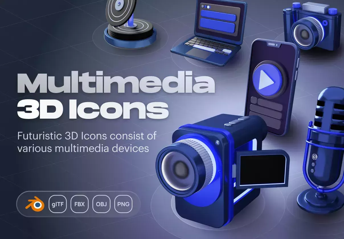 Devicely - Multimedia & Device 3D Icon Set