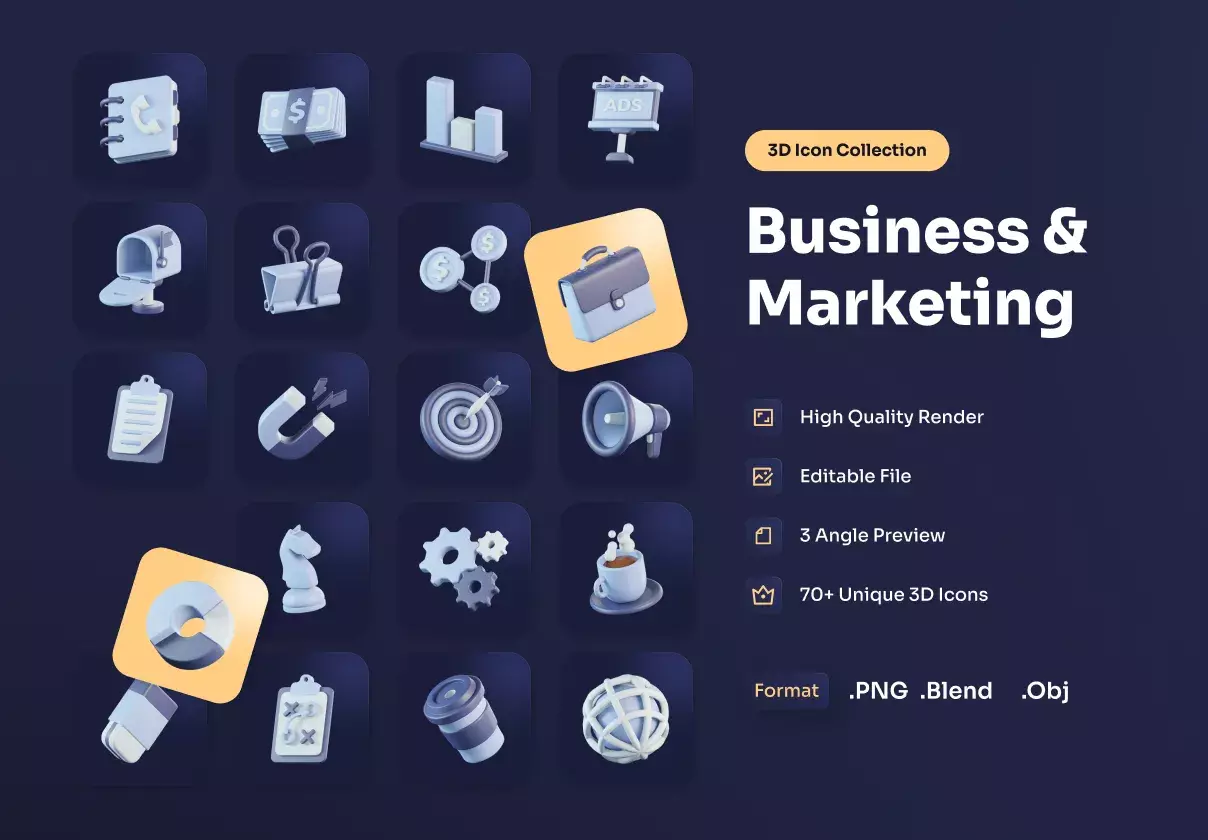 Business and Marketing 3D Icon