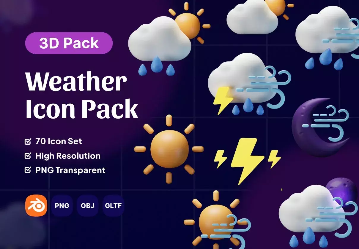 Weather 3D Icon Packs