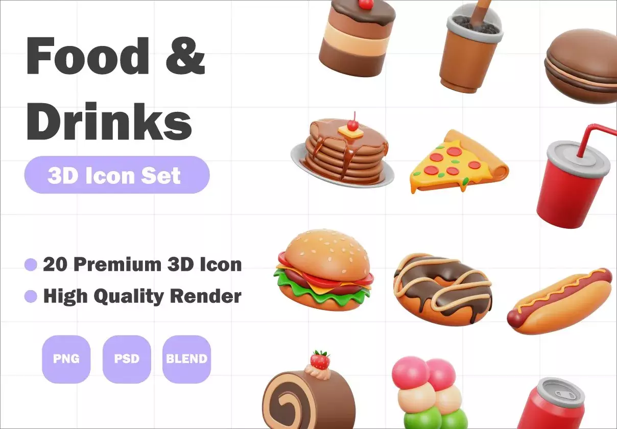 Food & Drink 3D Icons